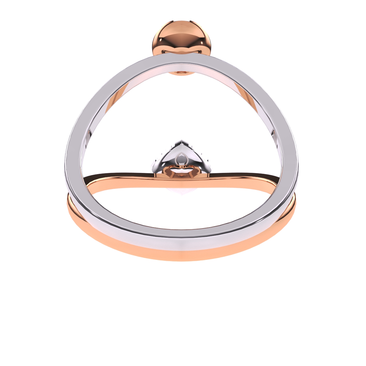 Elegant Two Tone Guard Wrap Wedding Ring